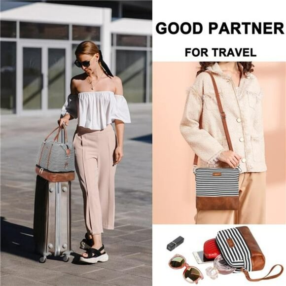 IBFUN Weekender Travel Duffle Bag with Shoe Compartment Tote Set for Women - Picture 3 of 7